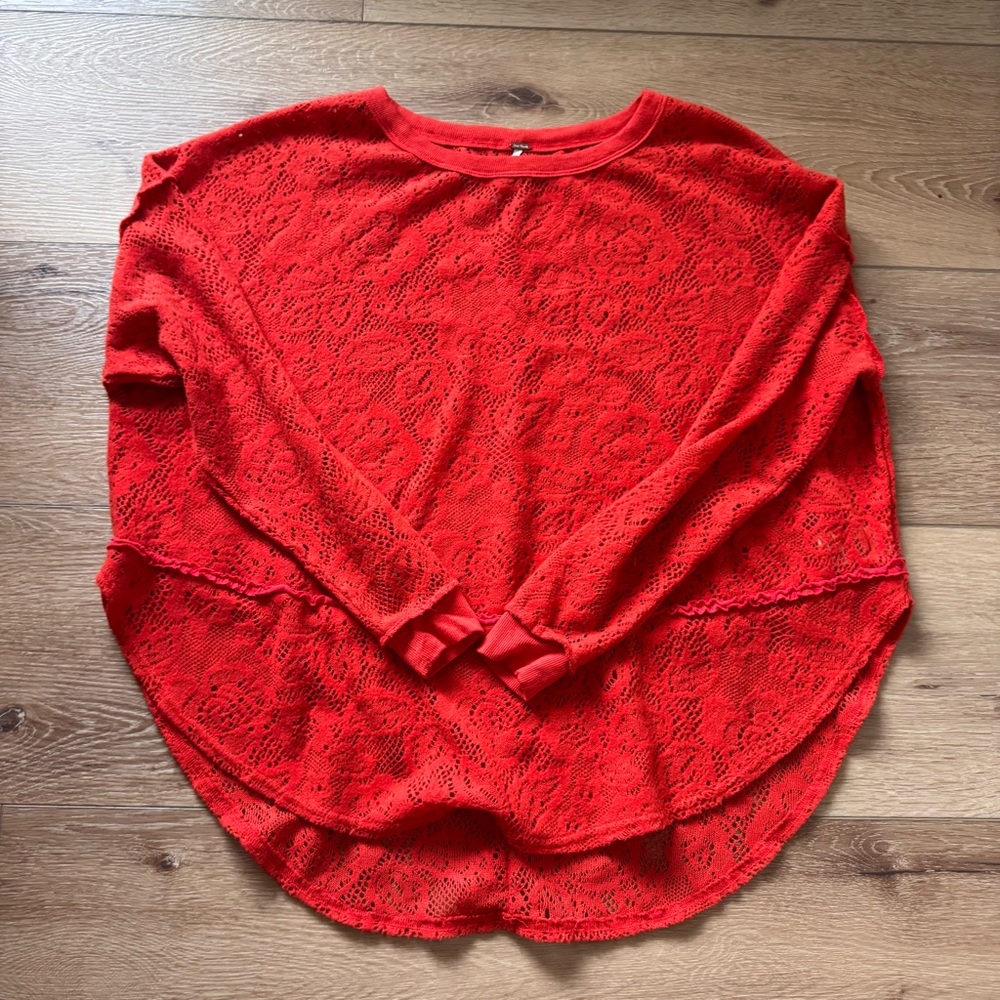 FREE PEOPLE Not Cold in This Floral Knit top - Picture 2 of 4